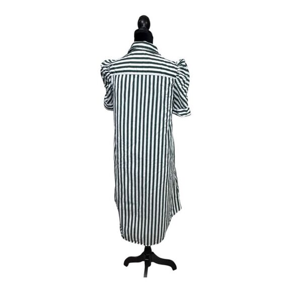 Zara Green and White Striped Shirt Tunic Style Dress xs‎ - Picture 5 of 12